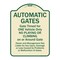 Signmission Designer Series-Automatic Gates Gate Timed For One Vehicle Only, 24" x 18", TG-1824-9995 A-DES-TG-1824-9995 - alternate 1